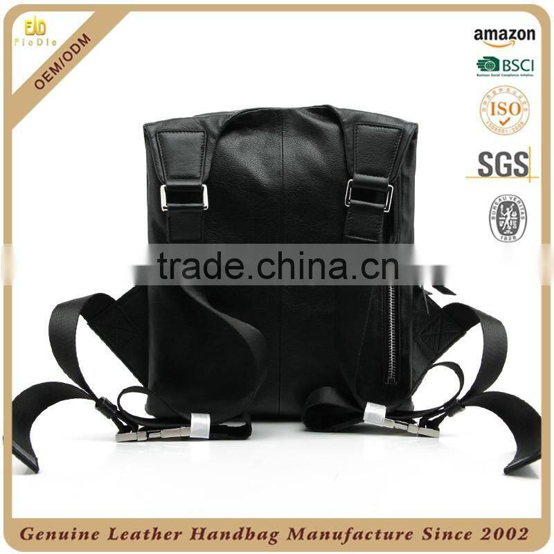 CSLRB214-001 Sports style Black leather men backpack bags handbag
