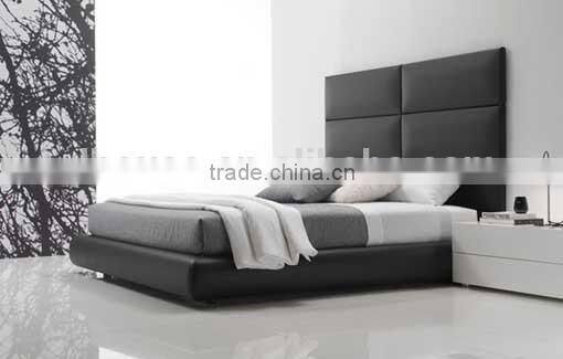 2016 modern soft leather bed high headboard design DH216B