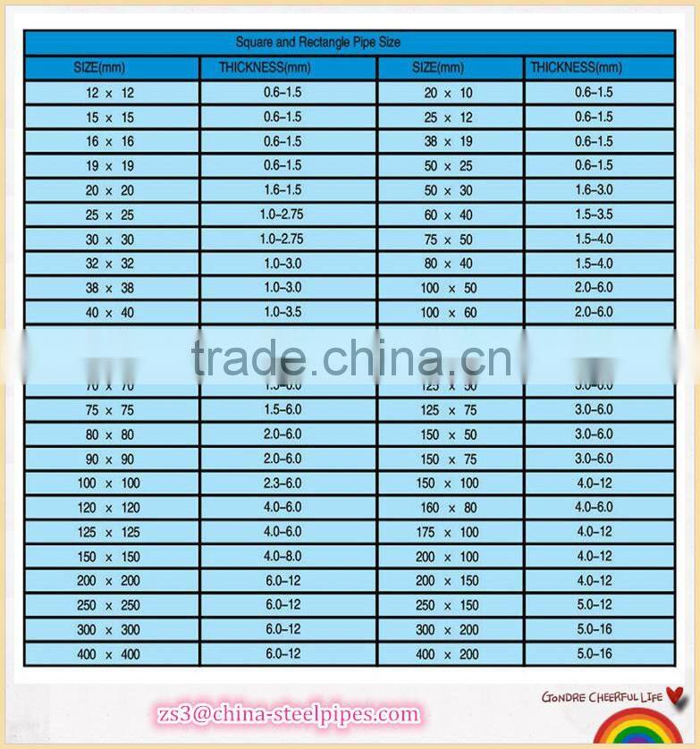 Alibaba China ms steel square tube