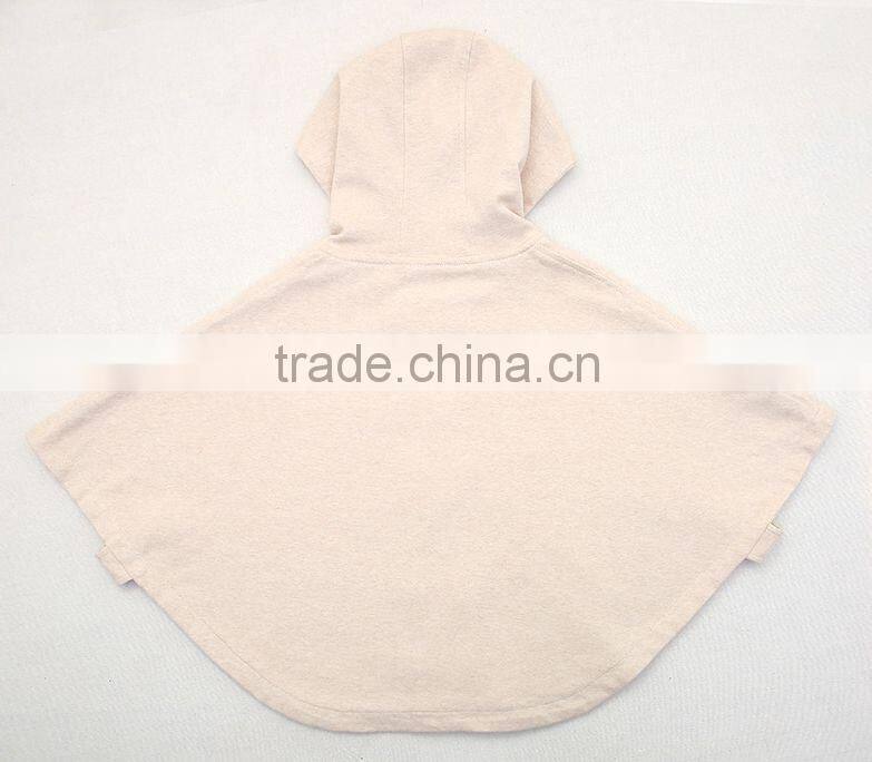 Stylish baby cape outwear coat soft cotton toddle baby cloak with hat