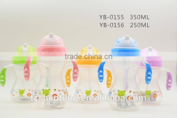 Kids straw with PP handle portable plastic drinking water bottle