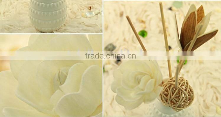 120ml children's gift hot sale ceramic bottle ocean fragrance reed diffuser with rattan sticks and balls sunflower set