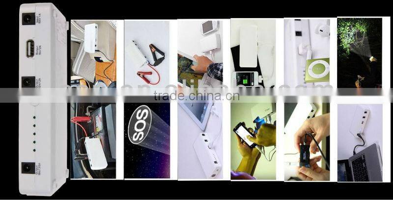 Hot sale new portable power bank 12V 2500mah small size easy carry for cars/iphone/ipad/laptop computers with flashlights