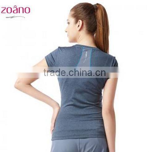 Wholesale women functional fabric sport shirts /OEM yoga wear