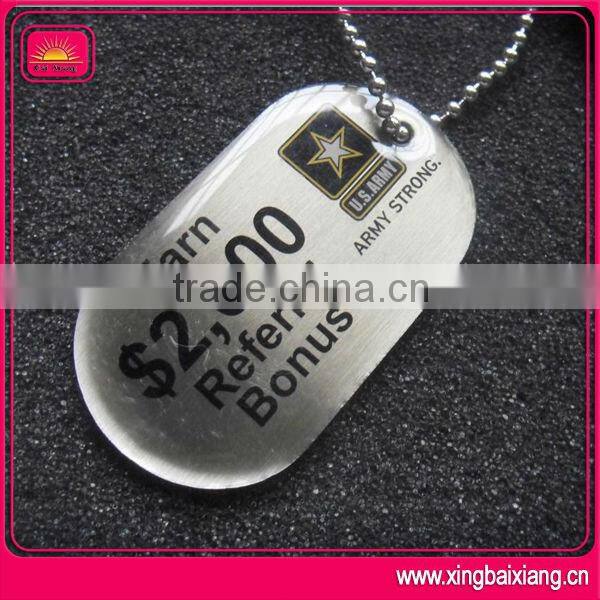 Custom aluminum metal cheap dog tags for men