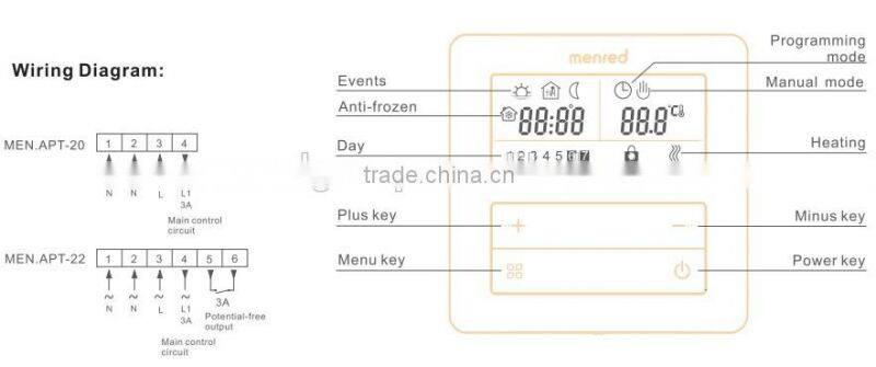 MEN.APT-20 digital heating thermostat