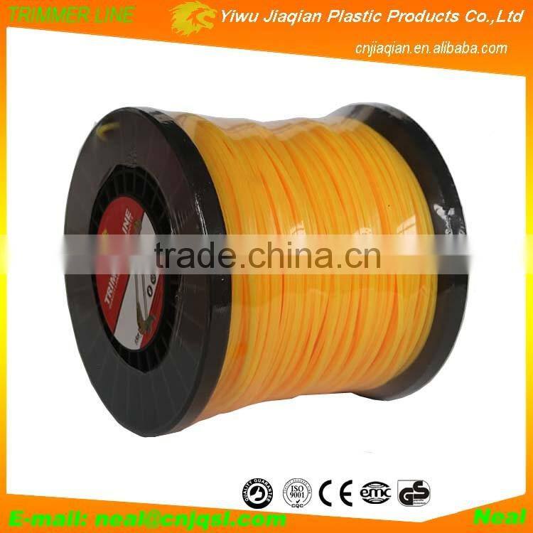 Grass Trimmer Accessories 1LB Yellow Color Square Shape Brush Cutter Line Nylon Trimmer Line For Cutting Weed