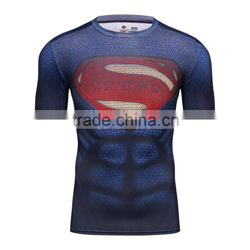 Men Superhero Superman Bat-man Distressed Shield T Shirt Iconic Superman Steel T Shirt