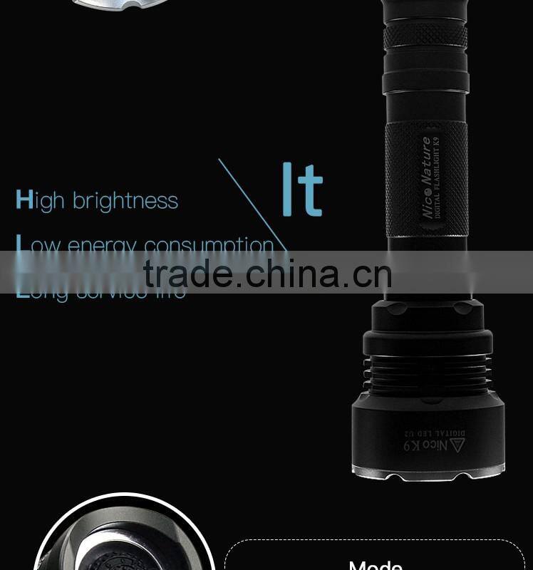 Excellent factory directly xml u2 18650 rechargeable battery torch flashlight