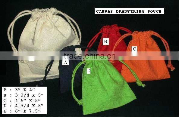 Draw string canvas pouch