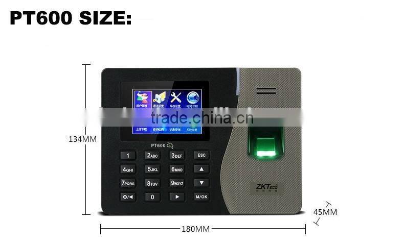 High quality free software linux system time recorder color screen TCP/IP Webserver rfid fingerprint time attendance machine