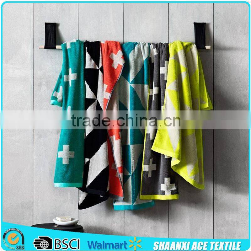 100% NEW design soft cotton terry woven jacquard sweat towel custom jacquard sweat bath towel