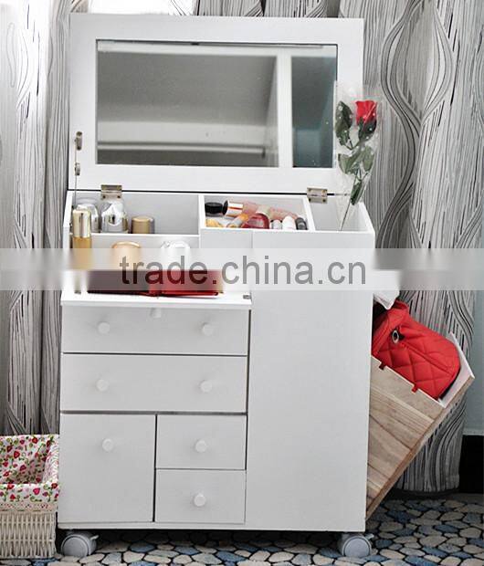 wood furniture modern foldable dressing table with drawers