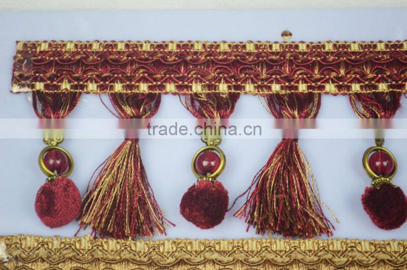 best sell fancy trimming beads tassel fringe curtain accessory,decorative tassels for curtains