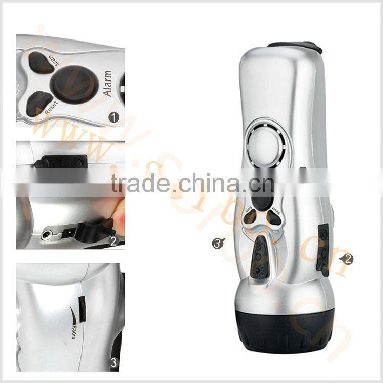 SORBO China Supplier Emergency Powerful Torch Light Dynamo LED Torch With Radio