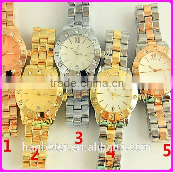 Funky watches metal band women rose gold japan miyota watch