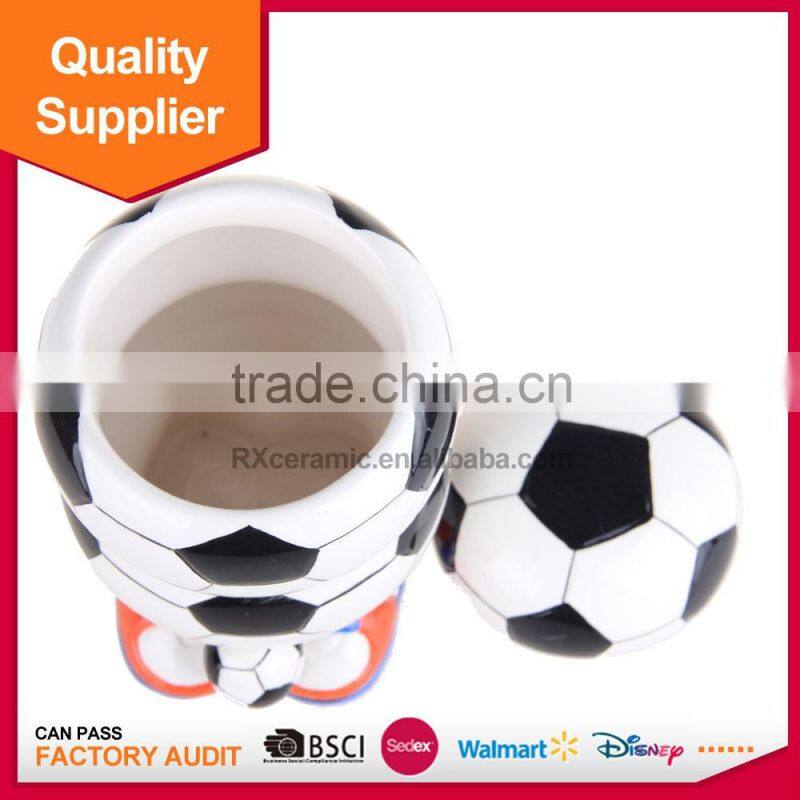 Hot selling sports shape ceramic candy cookie jar