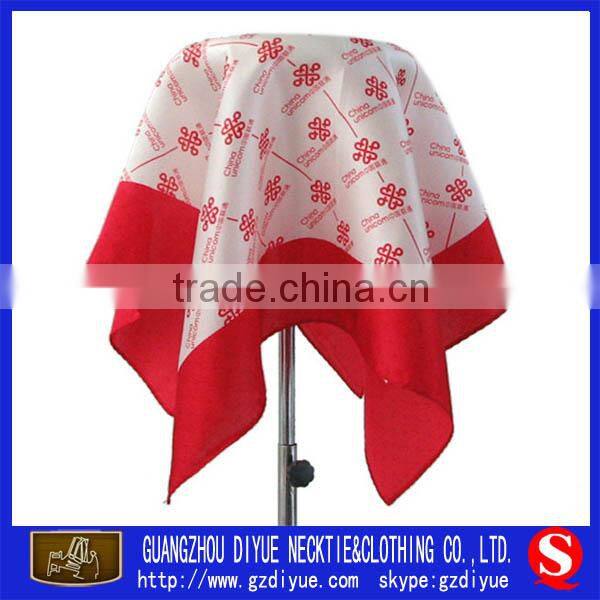 Heart pattern printed made square ladies scarves twill silk