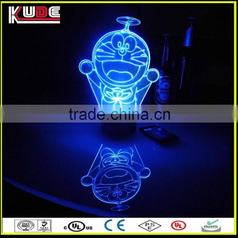 Rechargeable 3D LED Night Light Acrylic Plate USB Port Table Lamp