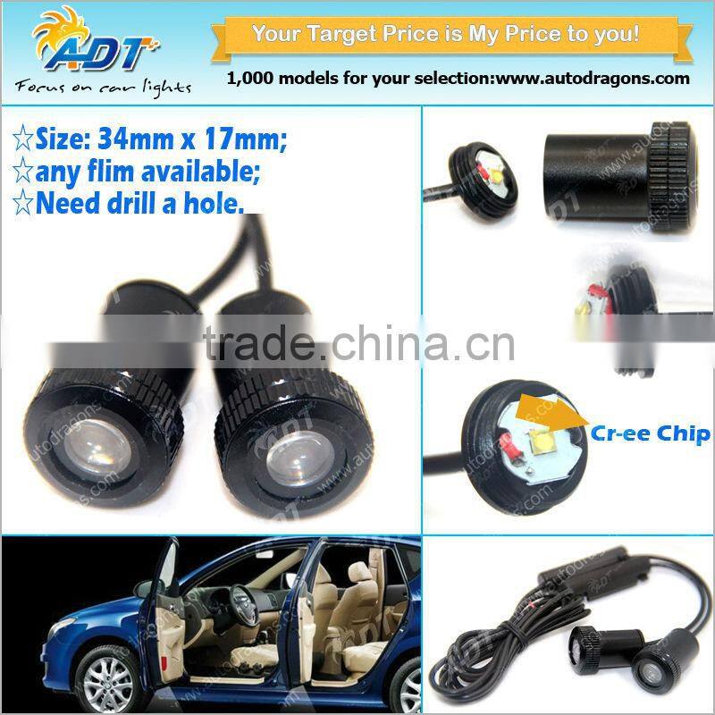 2016 Hot sale 7w 12-24V Non-fading led car door logo projector