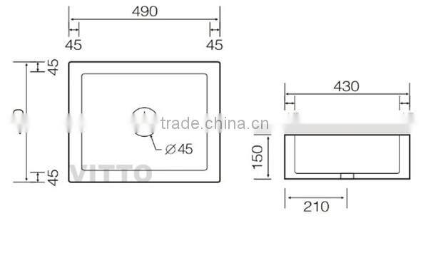 european popular square wash basin