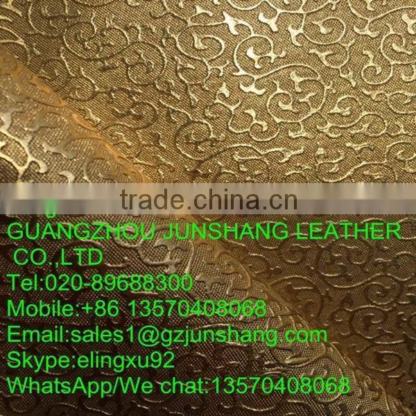 Lace Glitter PU Fabric Leather for Shoes and Bags usage
