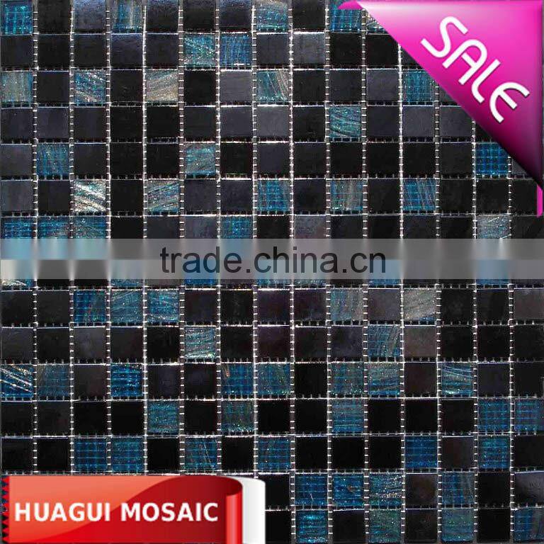 Blue mix black multicolour glass swimming pool mosaic tiles HG-GX002
