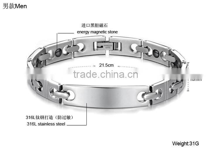 KSTONE Stainless steel magnetic bracelet,bio magnetic bracelet,magnetic bracelet