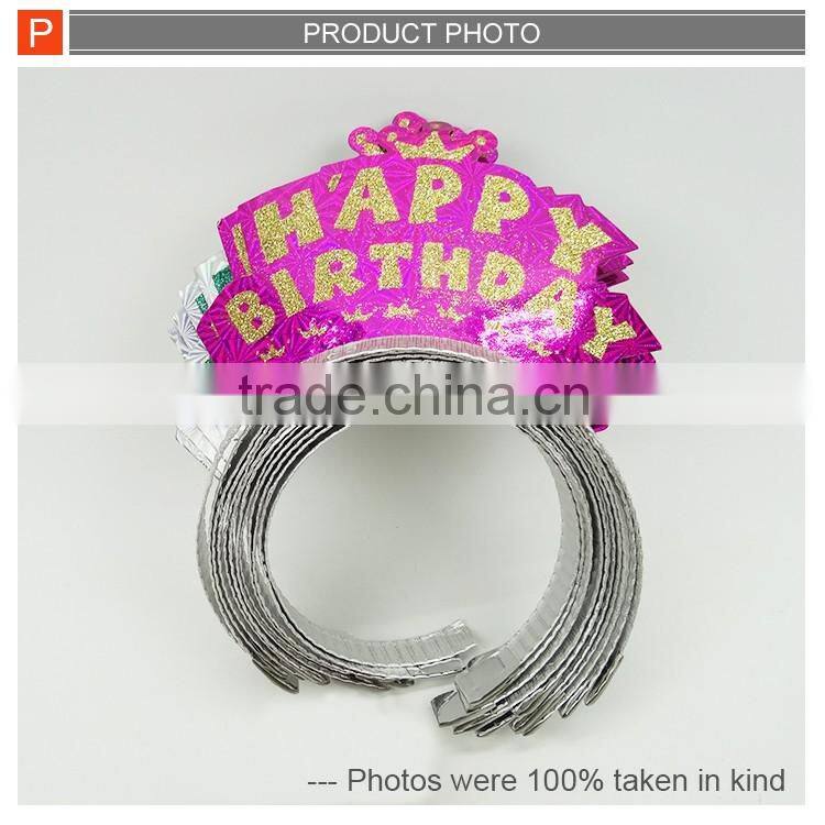 Happy birthday party toys girl headband crown 12pcs