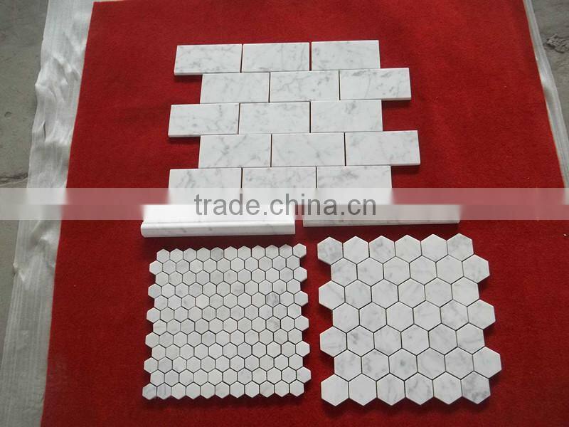 China want to sell white marble mosaic tile