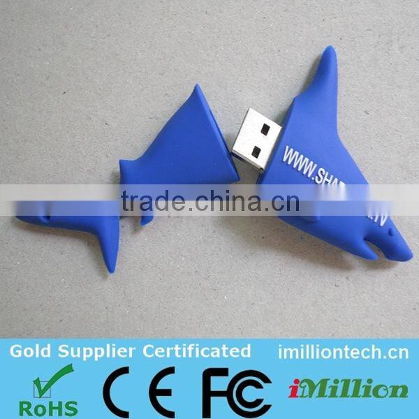 Custom 3D pvc shark usb stick 8gb