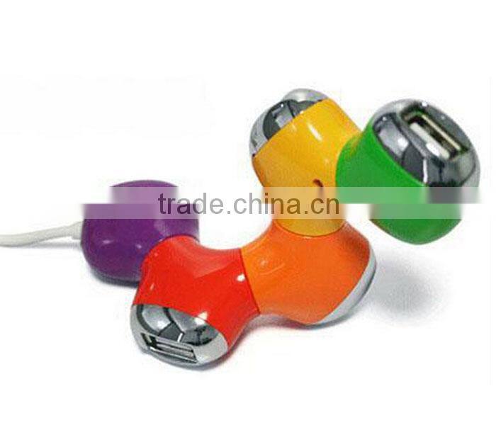 New HQ Multi Color Flower Rotatable 4 Port USB Hub High Speed Slot Hub