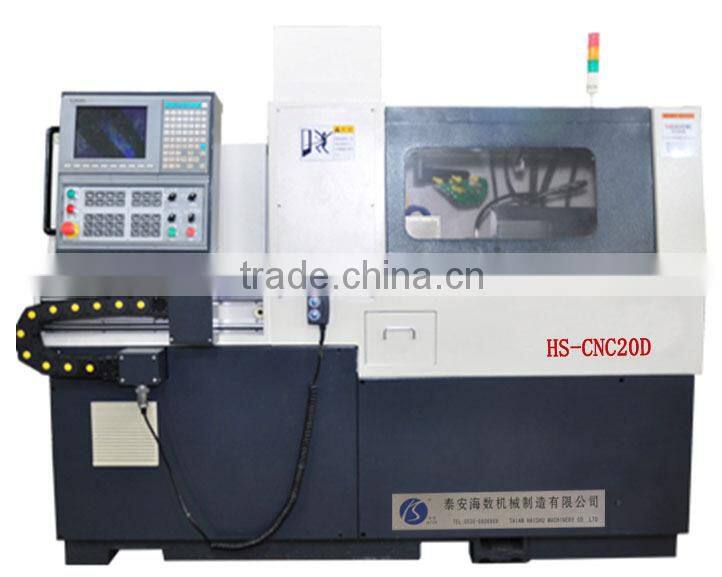 Taiwan's new generation two spindle, five axis HS-CNC2D CNC lathe machine with turning, drilling , tapping functions