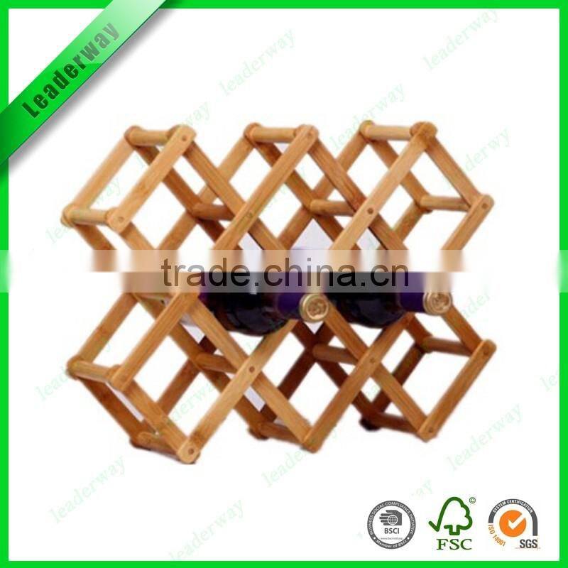 New design 3 bottle bamboo wine glass rack