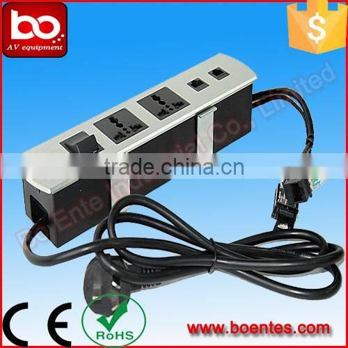 Partition/Tabletop Mount Multiple Universal Power Socket with Network Data and Switch
