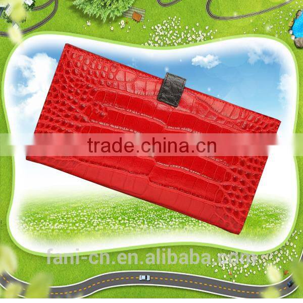 Fani PU/genuine snake skin leather wallet for women with belt clip design