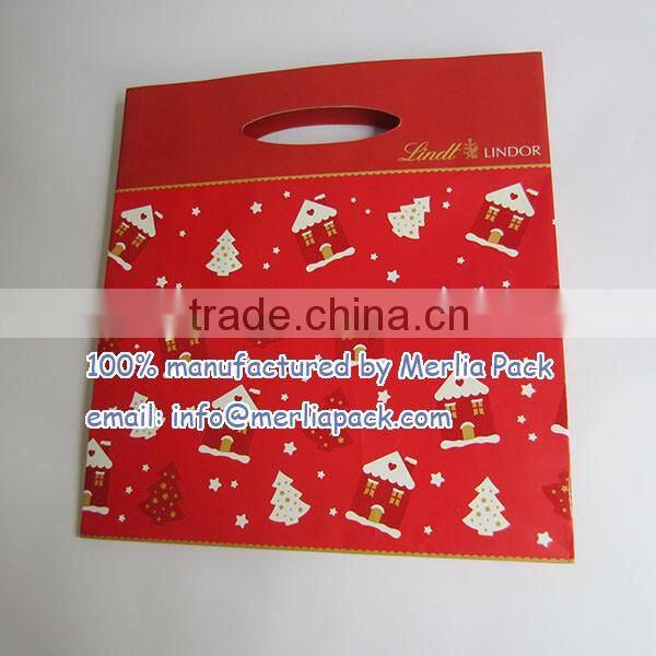 Chocolates Carrier Bags Hot Cafe Candy Die Cut Handle Paper Packaging Euro Totes Bags