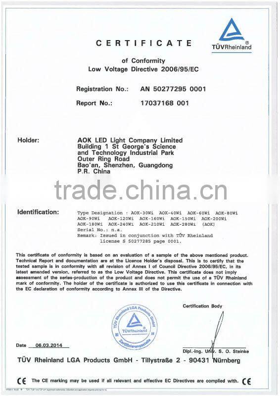 2015 Latest Design SAA CB UL TUV Approval 30W White Color High Bay Light