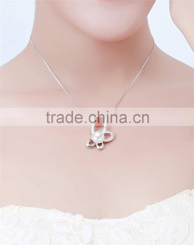 11-12mm perfect button round with silver chain freshwater fashion pearl pendant