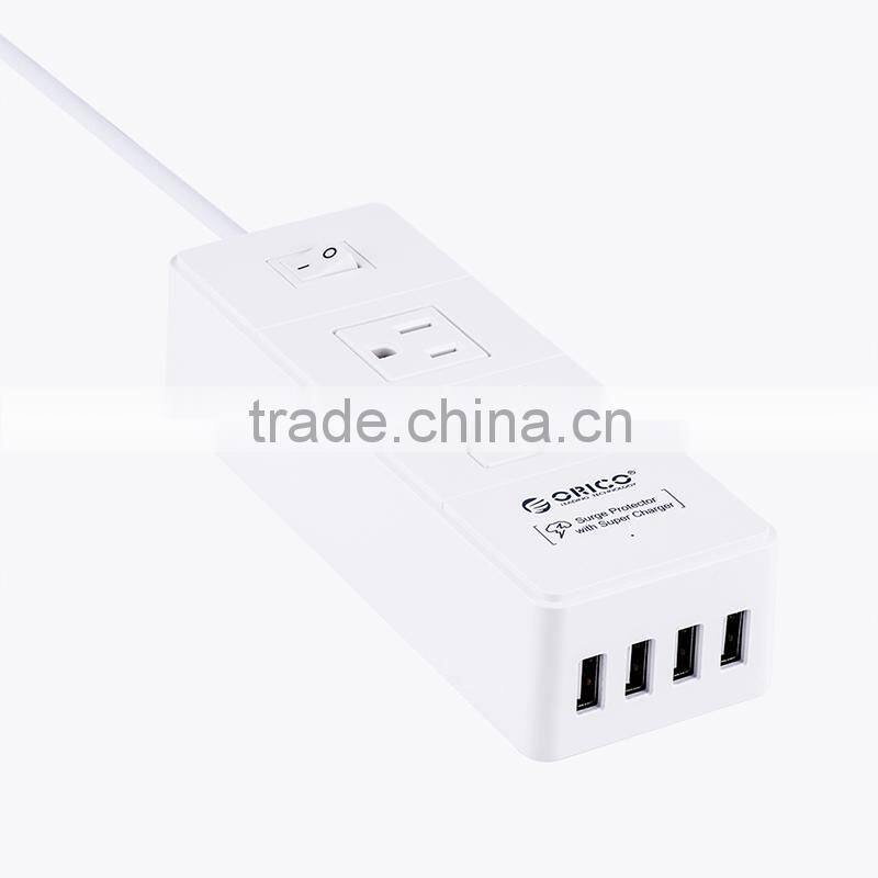 2015 OEM mini portable USB extension socket 2gang 4 USB port
