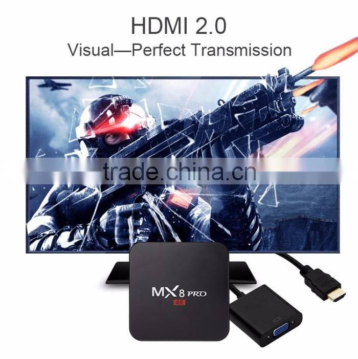 High Quality MX8 Pro with 4K Bluetooth Amlogic S905 Google 5.1 Quad Core tv box kodi Mx8 Pro Ott tv box