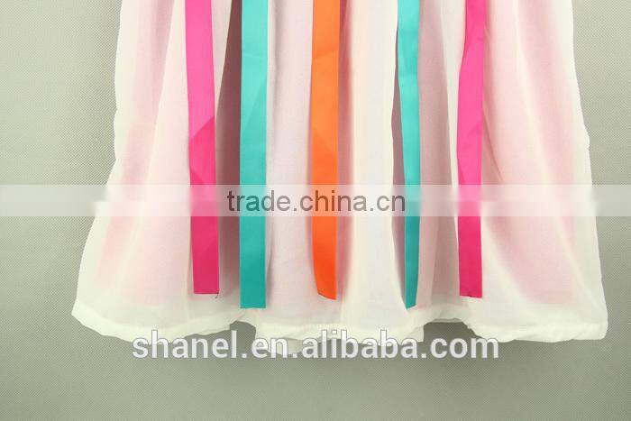 2015 new arrival Occident fashion colorful stripe girls dress cotton princess dress