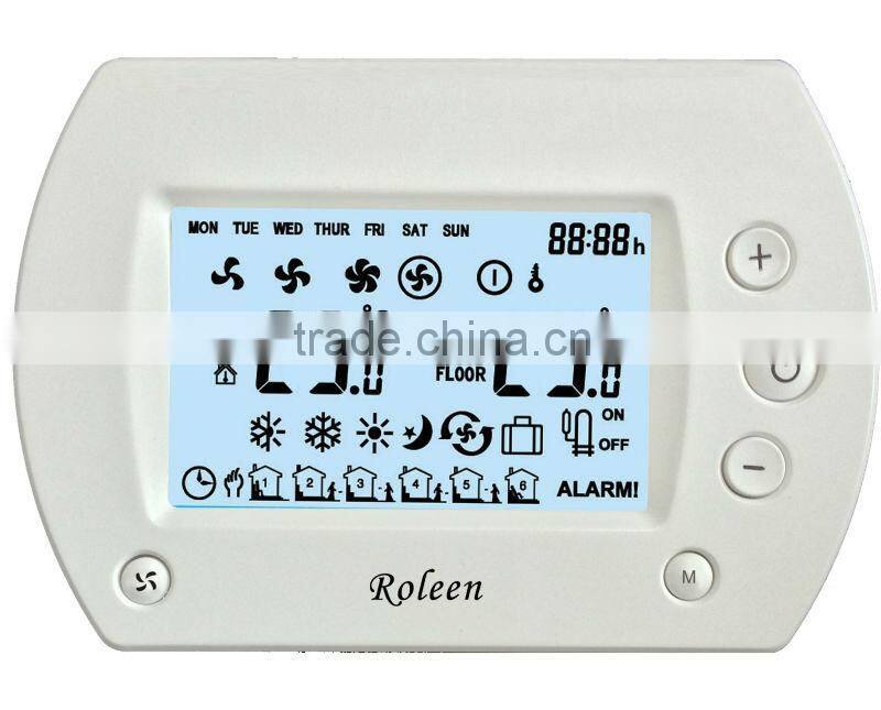 RL305Set Big LCD RF Wireless Programmable FCU Thermostat
