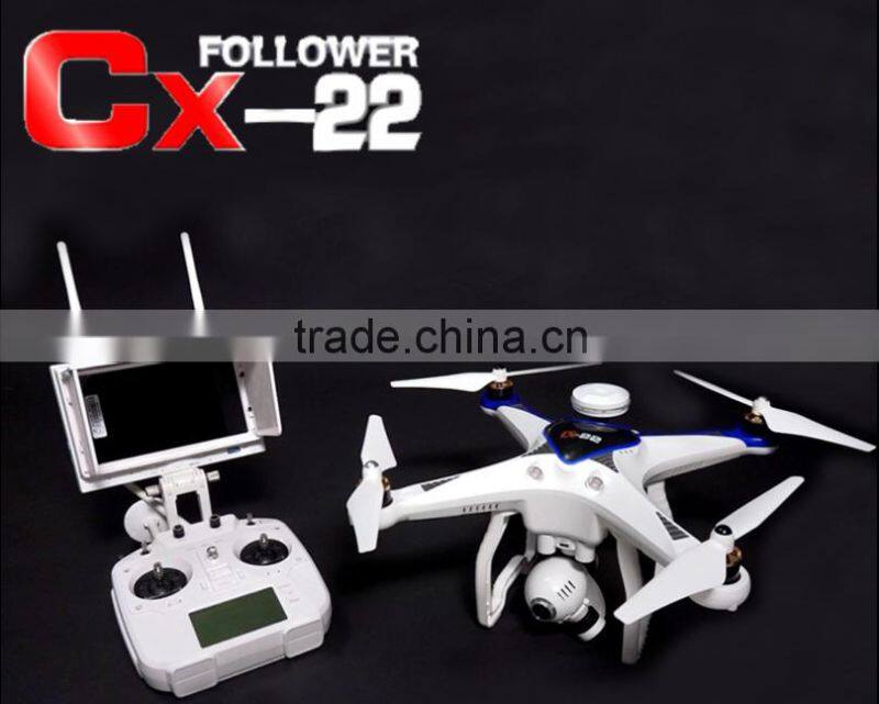 Professional Drone w/Dual GPS systems 5.8G Follow me Hobby Drone w/FPV monitor