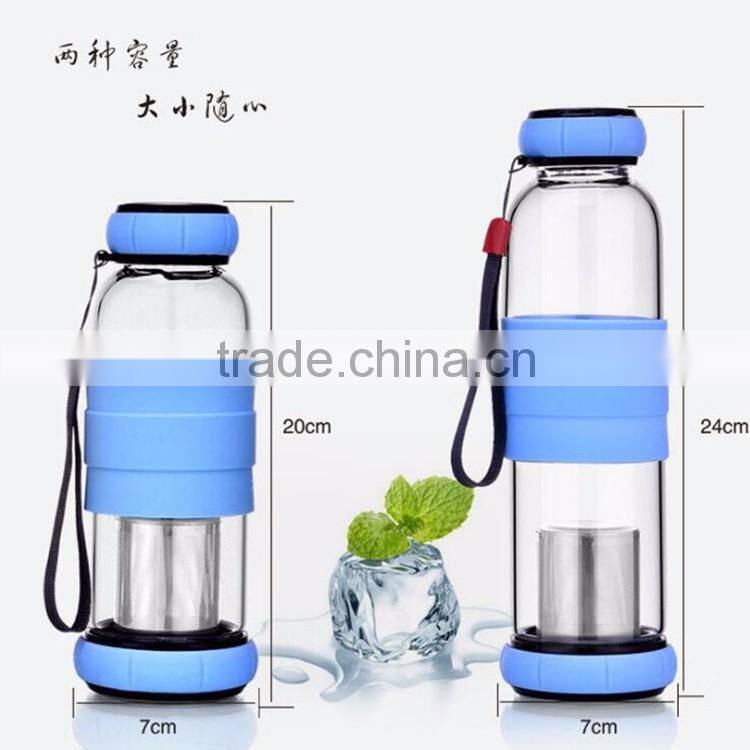 Hot Item 550ml Portable Drinking Glass Water Tea Infuser Bottle,tea infuser water bottle with string