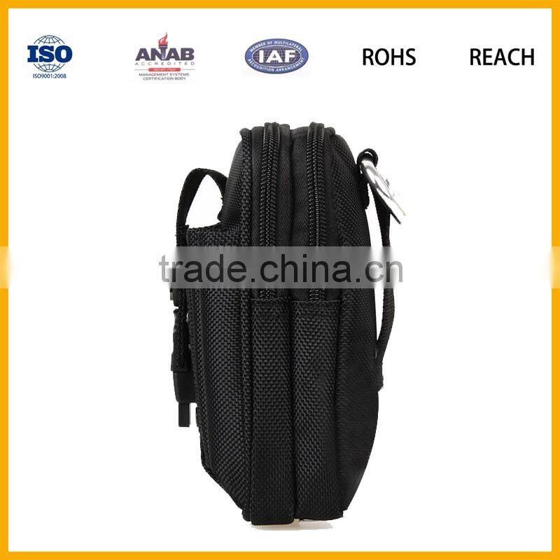 High Quality Cheap 300D Men Cycling Sport Waist Bag with Hasp Mobile Phone pocket