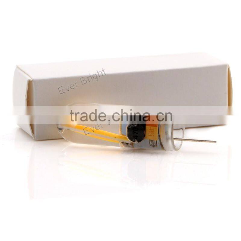 Warm white 30smd g4 cob car led bulb AC/DC 12V transparent glass g4 led light bulb