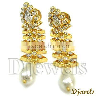 Diamond Gold Earrings, Diamond Earrings, Diamond Jewelry