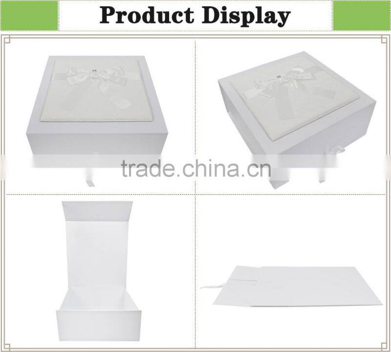 New premium foldable magnetic big noble luxury party wedding dress packaging gift box with ribbon