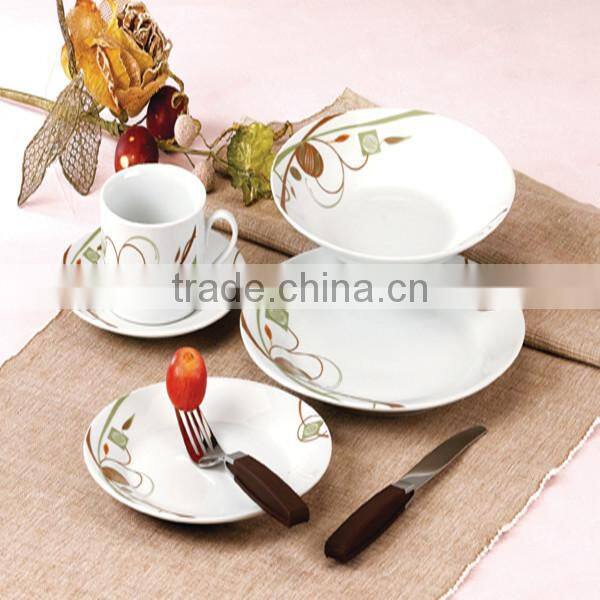 hot sale ceramic dinner plate with flower, popular designs ceramics plate , soup plate